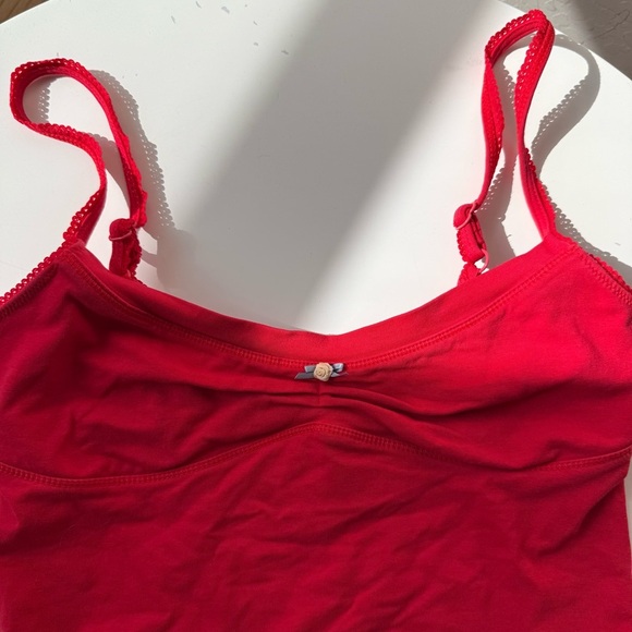 Intimately free people red cropped tank with rose detail - Picture 3 of 5